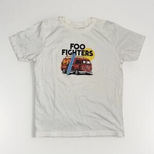 Foo Fighters VW Bus Graphic Band T-Shirt White XS 15x20 Rock Tour Tee Surf Van